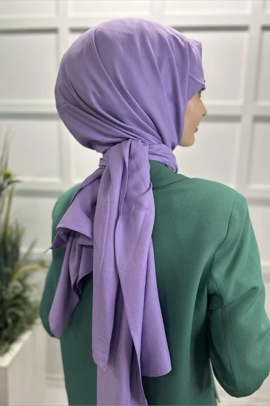 Pamuk Cazz Şal - Kadın Tesettür Şal LİLA - 4
