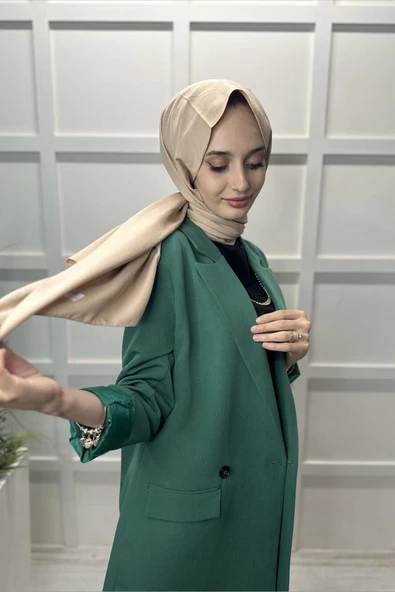 Pamuk Cazz Şal - Kadın Tesettür Şal KOYU BEJ - 4