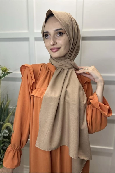 Pamuk Cazz Şal - Kadın Tesettür Şal  KAHVE ürün görseli