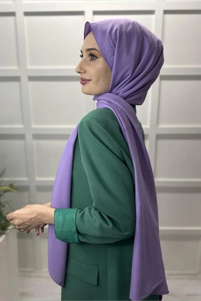 Pamuk Cazz Şal - Kadın Tesettür Şal LİLA - 2