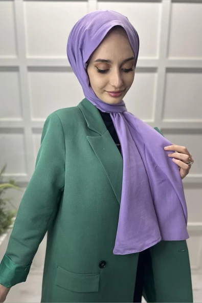 Pamuk Cazz Şal - Kadın Tesettür Şal LİLA - 3