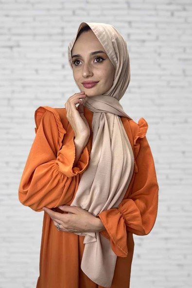 Pamuk Cazz Şal - Kadın Tesettür Şal  BEJ ürün görseli