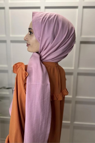 Pamuk Cazz Şal - Kadın Tesettür Şal  PEMBE - Resim 3