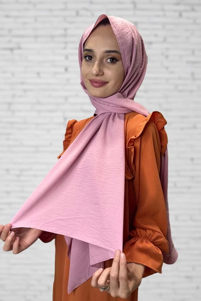 Pamuk Cazz Şal - Kadın Tesettür Şal  PEMBE ürün görseli