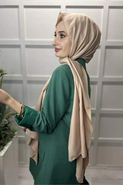 Pamuk Cazz Şal - Kadın Tesettür Şal KOYU BEJ - 2
