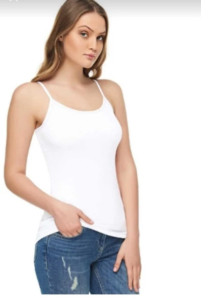 TUTKU ELİT 2001 BAYAN MODAL ELASTAN İP ASKILI ATLET 12 ADET - Resim 2