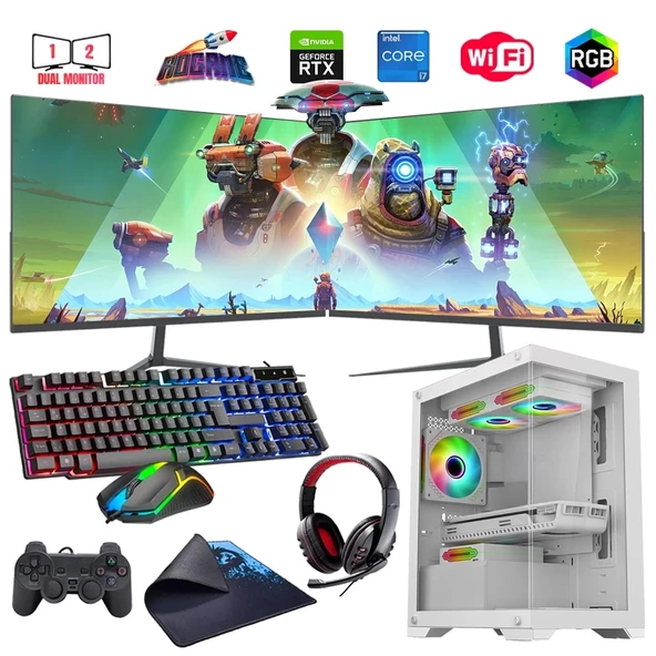 ROGAME RKT660556 INTEL i7 13700F 16GB 1TB M2 8GB RTX3050 Çift 24" Mon. (Gaming SET)