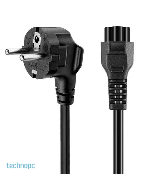 Technopc Notebook Adaptör Güç Kablosu 1.2 Mt Yonca Power Kablo Laptop Bilgisayar Kablosu - 2
