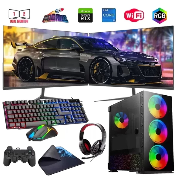 ROGAME RKT660554 INTEL i7 13700F 16GB 1TB M2 4GB GTX1650 Çift 24" Mon. (Gaming SET)