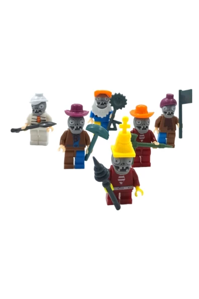 Hayal Gücünü Canlandıran 6'lı Lego Uyumlu Plants vs Zombies Figürleri 5cm. ve Aksesuarları - 2