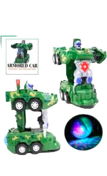 Transformers Askeri Zırhlı Tank Sesli Işıklı Çarpıp Dönen Oyuncak Tank - 2