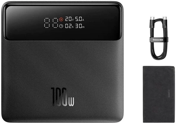 Baseus Dijital Göstergeli Süper Hızlı PD 100W 20000MAH Powerbank Apple Macbook Pro Notebook Powerbank - 5