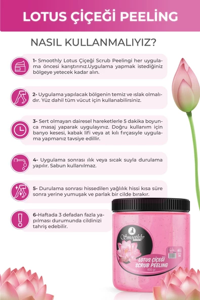 Lotus Çiçeği Özlü Canlandırıcı & Yumuşatıcı El Ayak Ve Vücut Bakım Peelingi 800gr - Resim 3