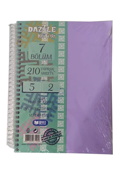 Orta Boy 5+2 Ayraçlı Defter 7 Konulu 210 Yaprak 1 Adet 5 Kareli 2 Çizgili Spralli Plastik Kapak Seperatörlü 18x25 cm - 2