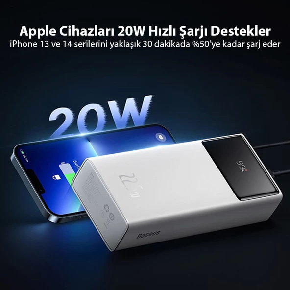 Baseus Star-Lord Digital Display 20000mAh 22.5W Hızlı Şarj Powerbank Taşınabilir Hızlı Şarj Cihazı - 10