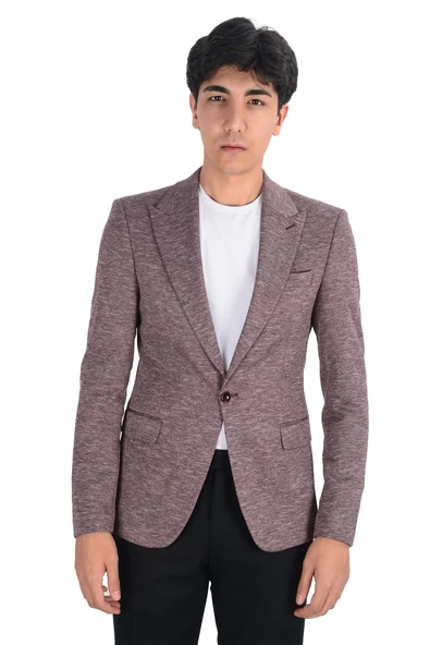 Cengiz İnler Menanj Tek Düğme Slim Fit Erkek Ceket - 9