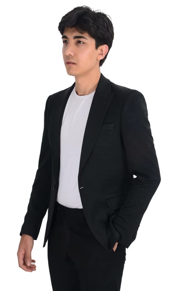 Cengiz İnler Menanj Tek Düğme Slim Fit Erkek Ceket - 2
