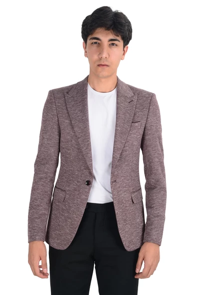 Cengiz İnler Menanj Tek Düğme Slim Fit Erkek Ceket - 8