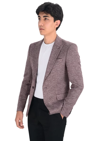 Cengiz İnler Menanj Tek Düğme Slim Fit Erkek Ceket - 6