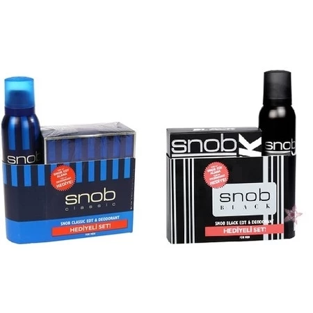 Snob Classic Erkek Parfüm Seti EDT 100 ML + Black Parfüm Seti EDT 100 ML