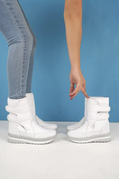 Muggo Felya Garantili Kadın İçi Kürklü Cırtlı Yağmur Ve Kar Botu - 6