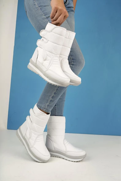 Muggo Felya Garantili Kadın İçi Kürklü Cırtlı Yağmur Ve Kar Botu - 2