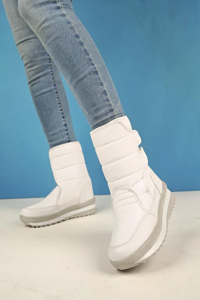 Muggo Felya Garantili Kadın İçi Kürklü Cırtlı Yağmur Ve Kar Botu - 4