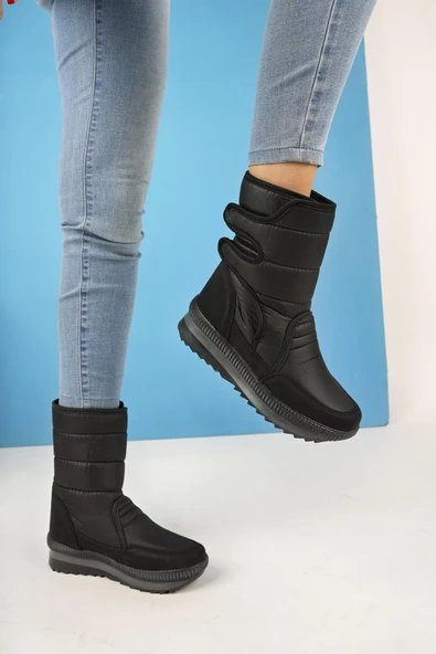 Muggo Felya Garantili Kadın İçi Kürklü Cırtlı Yağmur Ve Kar Botu - 10