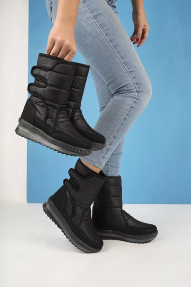 Muggo Felya Garantili Kadın İçi Kürklü Cırtlı Yağmur Ve Kar Botu - 11