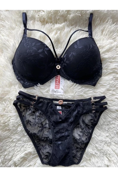Le jardin Kadın 5055-B Destekli Dolgulu Dantelli İpli Sütyen Takımı - 4