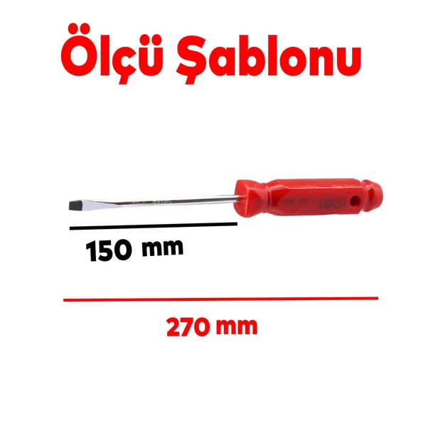 Kendo Tornavida Vida Civata Sökme Sıkma Manuel El Klasik Yıldız Düz Uç Uçlu 6x150 KTT6150 - 2