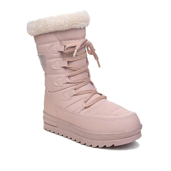 Albishoes Kız Çocuk Kürklü Termal Kaymaz Taban İçi Yünlü Suya Dayanıklı Çocuk Kar Botu Kız Çocuk Bot - 2