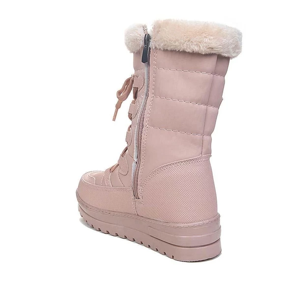 Albishoes Kız Çocuk Kürklü Termal Kaymaz Taban İçi Yünlü Suya Dayanıklı Çocuk Kar Botu Kız Çocuk Bot - 3