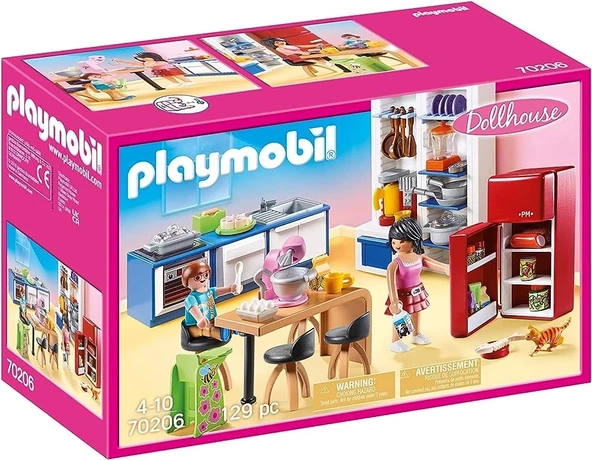 Playmobıl Dollhouse 70206 Aile Mutfağı, 4 Yaş ve Üstü