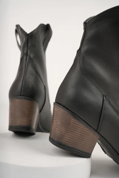 Muggo Cowboy Garantili Kadın Şık Tarz ve Rahat Kışlık Topuklu Bot - 7