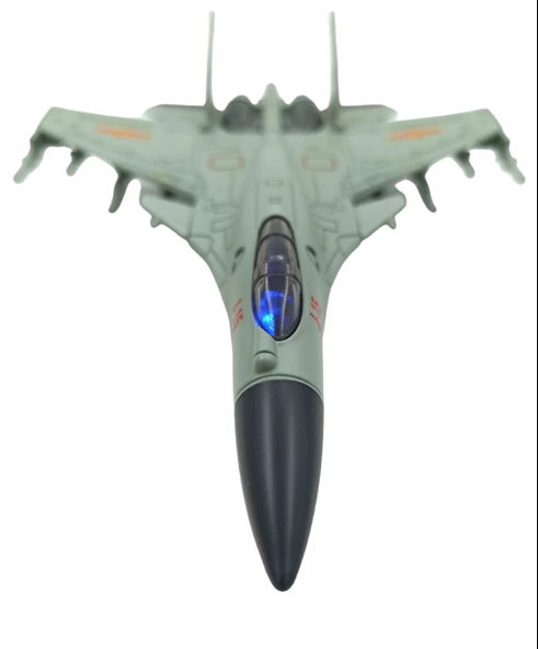 Oyuncak Savaş Uçağı Sesli Işıklı Metal Savaş Uçağı Gri 23cm. - 2