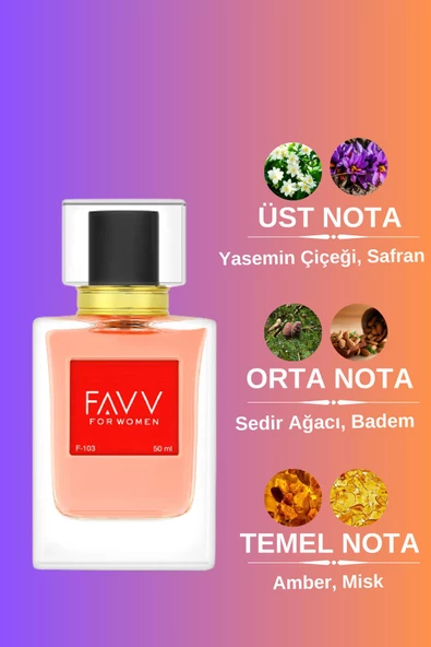 Favv F103 Floral 50 Ml Edp Kadın Parfüm - 4
