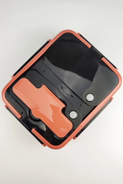 Digithome Bölmeli Çelik Hazneli Yemek Taşıma ve Saklama Kabı İş Ofis Okul İçin 25 Cm Turuncu - YK1392 C320.025 - 4