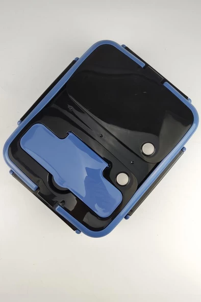Digithome Bölmeli Çelik Hazneli Yemek Taşıma ve Saklama Kabı İş Ofis Okul İçin 25 Cm Mavi - YK1392 C320.025 - 4