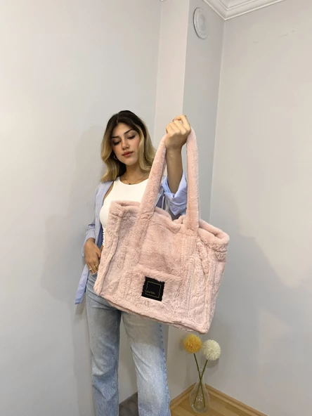 LuLuYen Peluş Çanta 2025 Sonbahar Kış Sezonu Yeni Moda Çok Şık Trend Yumuşacık Omuz Çantası - 9