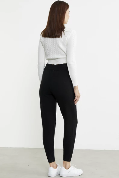 Jogger Triko Pantolon - Siyah - 5