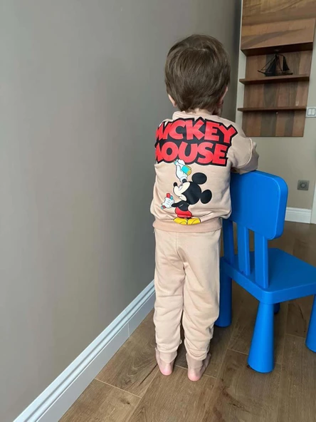 ERKEK ÇOCUK MİCKEY BİSİKLET YAKA PAMUK EŞOFMAN TAKIMI - 6