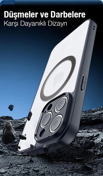 Polham iPhone 13 Pro Uyumlu Premium Buzlu Sert Kamera Koruyuculu Kılıf, Magsafe Uyumlu Kılıf - 3