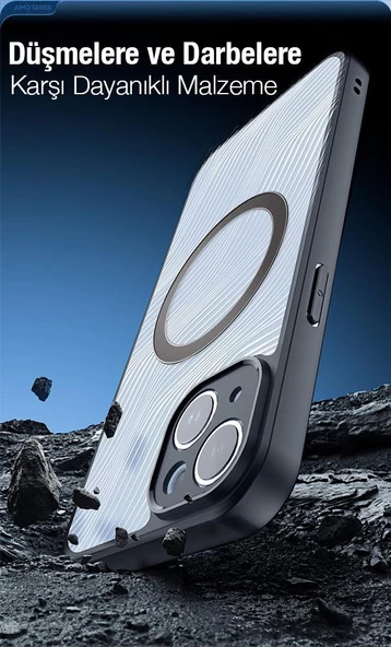 Polham iPhone 12 Pro Max Uyumlu Premium Buzlu Sert Kamera Koruyuculu Kılıf, Magsafe Uyumlu Kılıf - 3