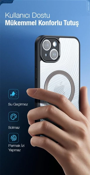 Polham iPhone 12 Pro Max Uyumlu Premium Buzlu Sert Kamera Koruyuculu Kılıf, Magsafe Uyumlu Kılıf - 2