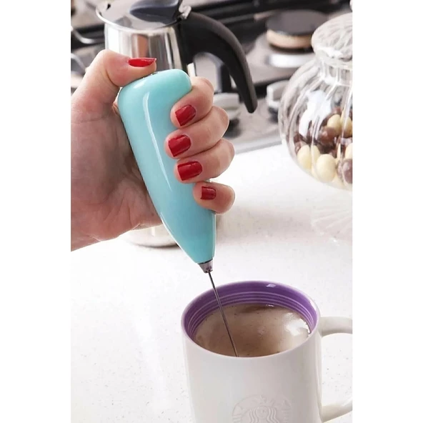 Mini Mixer Kahve Süt Köpürtücü Karıştırıcı Cappucino Mikser - Pratik Pilli Köpürtücü 1137 Bh