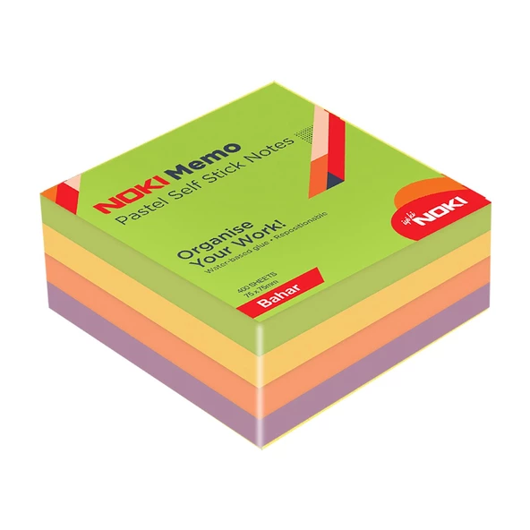 Noki Memo Stick 75x75 mm 400 Yaprak Pastel Yapışkanlı Not Kağıdı - 2