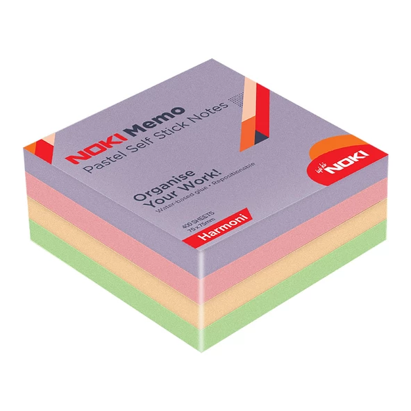 Noki Memo Stick 75x75 mm 400 Yaprak Pastel Yapışkanlı Not Kağıdı - 4