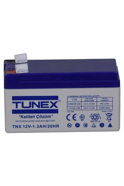 TUNEX 12V 1,3A Uyumlu 0,51 Kg Kuru Bakımsız Akü (97*43*53*59 Mm) TNX-12V1,3A