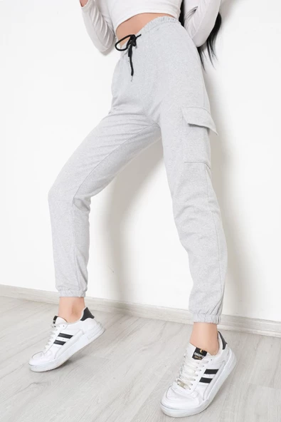 İki İplik Kargo Cepli Eşofman Altı Gri1 - 9238.1250. - 2